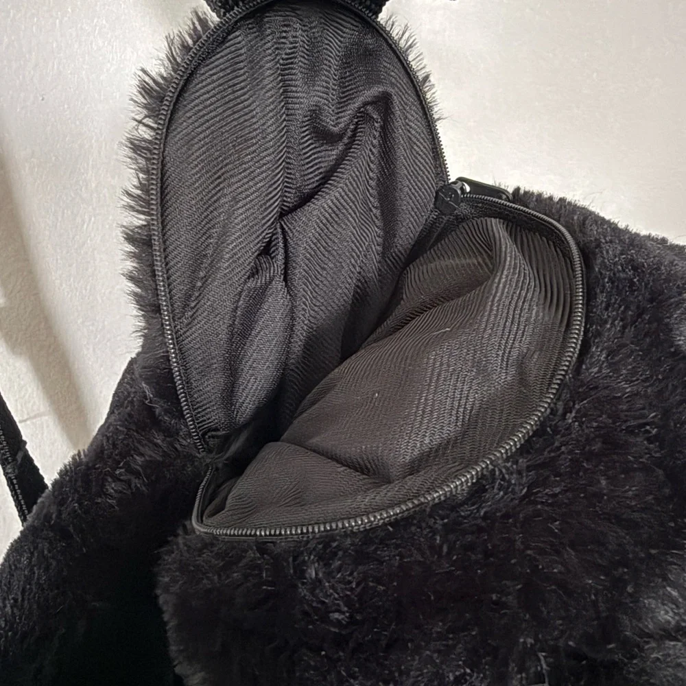 Plush Black Bear Toy bag pack